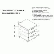 Caisson mobile exécutif Quando - MDD - Noyer_1
