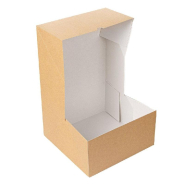 Boîte pâtissière The Pack carton ondulé nano micro naturel 24x24x12cm - par 50_1