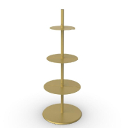 Présentoir rond 3 niveaux modulables métal or Ø49 H 127 cm_1