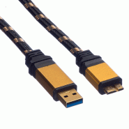 Roline gold câble usb 3.2 gen 1, type a-micro b, m/m, 2 m_1