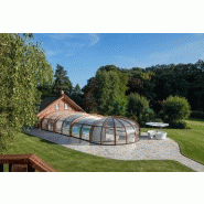 Abri piscine haut adossé / télescopique / motorisé / en bois_1