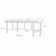 Abri vélo semi-ouvert brindisi / structure en bois / bardage en verre trempé / pour 12 vélos_1