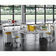 Bureau bench 2 personnes X3 - Officity - Blanc 9010, Blanc, 140 x 341,5 cm_1