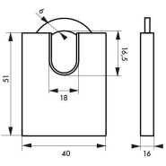 Cadenas à clé Mach 3 AP - 40 mm - Corps laiton monobloc, anse acier inoxydable, haute sécurité extérieur - Thirard_1