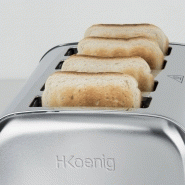 TOS14 - Grille-pain toaster 4 tranches en acier inoxydable - H.Koenig - 1500W, 7 niveaux de brunissage_1