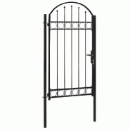 Vidaxl portail de jardin avec dessus arqué acier 100x250 cm noir 146339_1