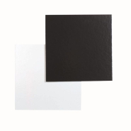 Support à gâteau fond carton carré blanc perlé /noir 20x20 cm- par 50_1
