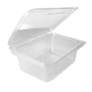 Barquette avec couvercle attenant transparent en PLA 1l 18,8x14,3x6,7cm par 400_1