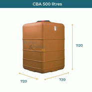Cuve 500l Aérienne De Récupération D'eau - Réservoir Cubique Terracotta - Elbi Cba500_1