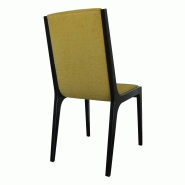 Lot de 4 chaises Seven en hêtre massif - design noir et jaune - fabrication 100% française_1