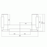 Banque d'accueil Lincoln - bois mélaminé - dimensions modulables - coloris blanc et gris ombre_1