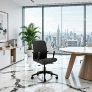 Fauteuil de Bureau Izao : Design Contemporain et Ergonomie Intuitive - Noir_1