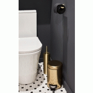 Poubelle de salle de bains 3L - or mat - Wenko Lou - inox avec récipient plastique amovible_1