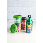 Gourde sport - aluminium avec mousqueton - 400 ml - couleur verte - poids 110 g_1