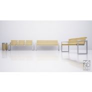 Poubelle publique Argo 03.066.Sn - Zano - 70L - Acier noir ou inoxydable et lattes en bois_1