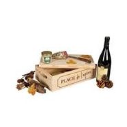 4391 - Caisse en bois Gaston avec planche à découper pour 2 bouteilles - Cav' Service - Dimensions 18.5x9x33cm_1