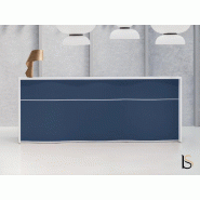 Comptoir d'accueil 3 personnes WAVE - MDD - 253, Bleu foncé mat_1