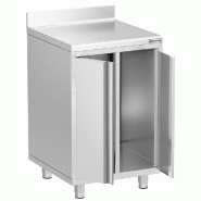 Meuble inox pour machine à café - 600 x 600 mm - 2 portes battantes_1