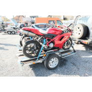 Remorque sans frein de fabrication française avec la structure châssis modulaire en acier galvanisé pour le transport de 2 moto - erde - ch 751 te2_1