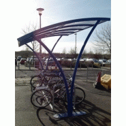 Abri vélo ouvert new york / structure en acier / toiture en polycarbonate / pour 10 vélos