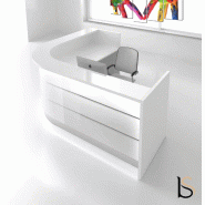 Banque d'accueil d'angle arrondie Valde - MDD - Blanc brillant_1