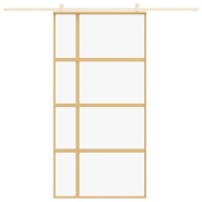 Vidaxl porte coulissante doré 102,5x205cm verre esg clair et aluminium 155192_1