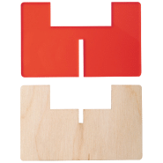 Support pour bougie en contreplaqué de bouleau et acrylique transparent - couleur rouge transparent_1