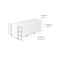 Container Standard - 20 pieds dry hc - Longueur 6m - Surface 38m3 - idéale pour le stockage et le transport de marchandises volumineuses_1