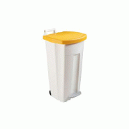 POUBELLE a pedale 90l BOOGY blanc avec couvercle coloris au choix_1