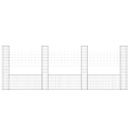 Vidaxl panier de gabion en forme de u avec 4 poteaux fer 380x20x150 cm 151284_1