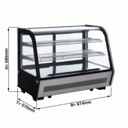 Vitrine réfrigérée positive à poser noire avec éclairage LED - 160 L_1