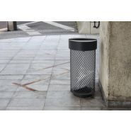 Aop510 - Poubelle publique - mmcité 1 a.S. - aluminium couvre 70L - design cylindrique en métal déployé_1