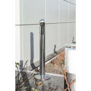 Cendrier tubulaire sur pied 3L - Acier inoxydable avec finition miroir - Stable et facile d'entretien_1