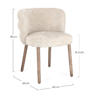 Fauteuil Ilma brillant/chêne 60 x 63 x 78 cm - Par 2_1