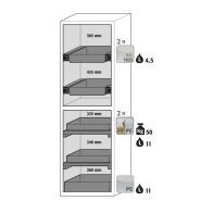 Armoire de sécurité S-CLASSIC-90 modèle S90.196.060.MH.WDAS - Réf 30353-005-33836 - Type 90 pour substances inflammables selon NF EN 14470-1_1