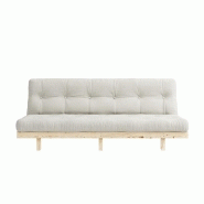 Banquette convertible futon LEAN - Pin massif naturel - Couchage 130x190 cm - Matelas futon capitonné_1