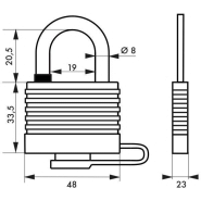 Cadenas à clé Sea Line 40 mm vert - Corps laiton gainé PVC - Anse inox gainé PVC - Marque Thirard_1