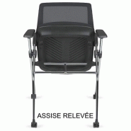 Chaise empilable anny sur roulettes, assise relevable_1