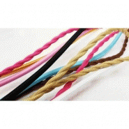 Fil électrique tissé - Émeraude vintage rétro en tissu - Câble x2 section 0.75mm - Vendu au mètre_1