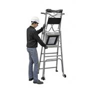 Équipement de travail sans stabilisateurs avec garde-corps repliable