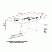 Table de réunion rectangulaire TAK - Mobel Linea. - Oui, 200, Blanc_1