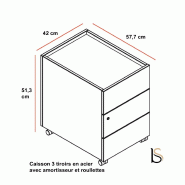 Caisson mobile pour bureau Segno - Dellarovere - Noyer_1