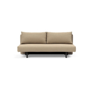 Canapé design Achillas multifonction convertible - lit 155x200 cm - pieds métal noir - tissu Phobos Mocha_1