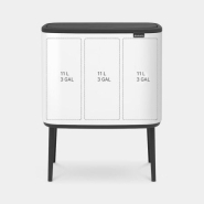 Poubelle à pédale Bo Touch Bin - 3 compartiments de 11L - Acier - Garantie 10 ans - Brabantia - White_1