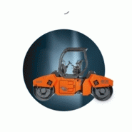 Rouleau compacteur avec marche en crabe pour grande surface de travail