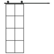 Vidaxl porte coulissante avec kit de quincaillerie 76x205 cm verre esg 3152139_1