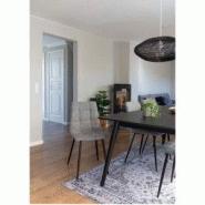 Chaise de restaurant MIDDELFART - tissu gris chiné, matelassée et confortable_1