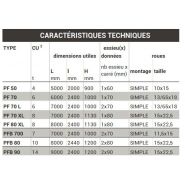 Plateau fourragers semi-porté PF 70/80 XL - Gourdon SA - longueur 7000 et 8000 mm - charge utile 8 t - freinage hydraulique et équipements standards_1