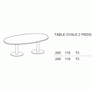 Table de réunion ovale Meeting - Quadrifoglio. - Blanc 9010, 240, Hêtre_1
