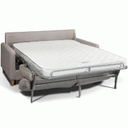 Canapé convertible Nordic - Matelas 16 cm - Système express - Sommier à lattes 120 cm - Tweed gris clair - RENATONISI_1